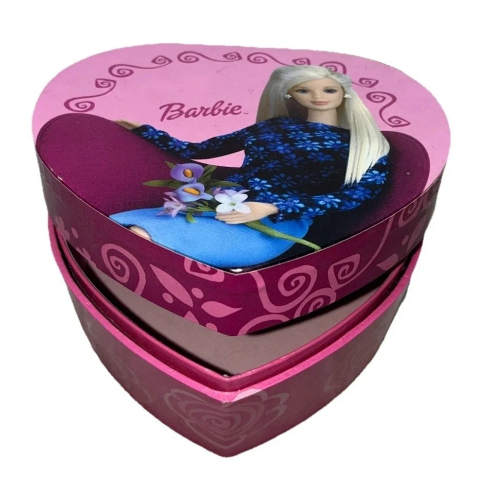 Vintage Barbie Spinning Wind-up Music Box Pink Heart Feelin Groovy Mattel *flaw‎